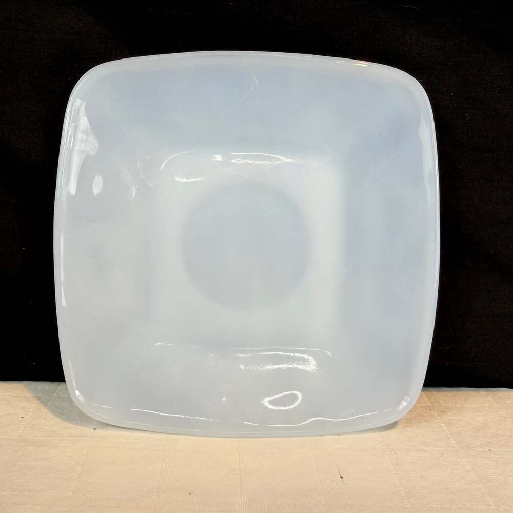 Vintage Fire King Glass Square Saucer Plate Charm Azur-ite Blue 5”